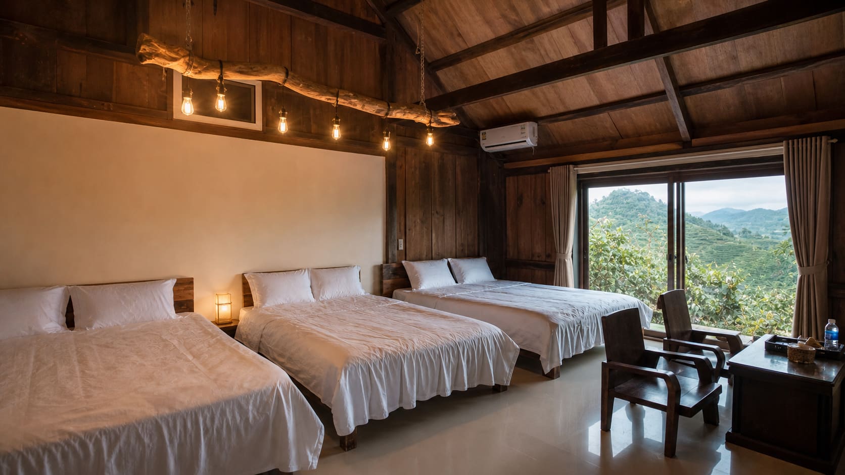 Phòng bungalow với tầm nhìn đồi chè Mộc Châu